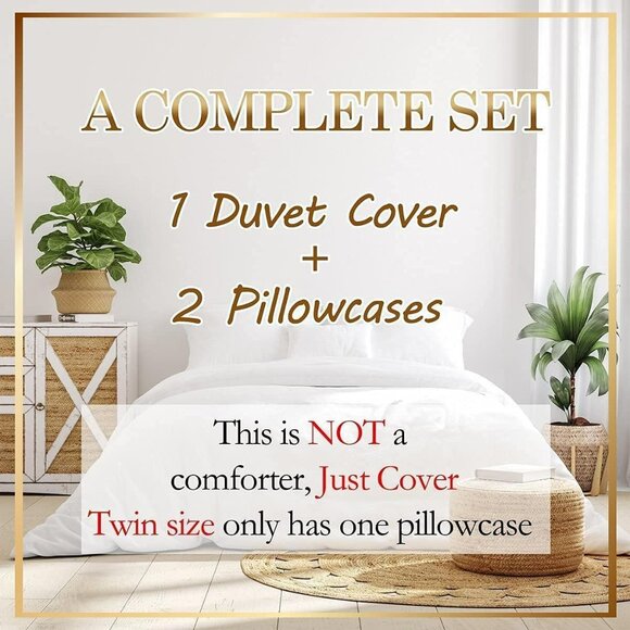 3 Piece Full Size Duvet Cover Set With Pillow Shams Bedding Set Comforter Cover - Picture 6 of 6